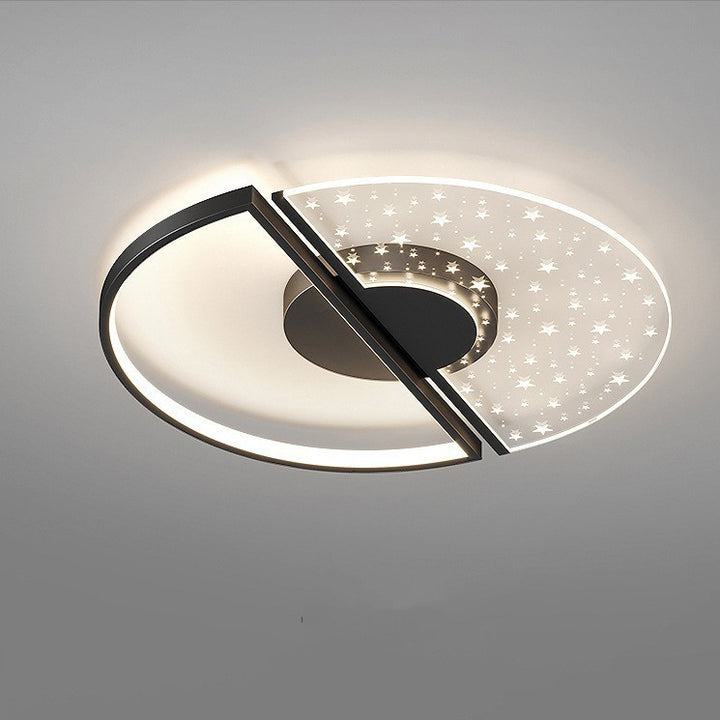 Zeitgenössische nordische runde Eisen-Glas-LED-Halbeinbau-Deckenleuchte für das Schlafzimmer 