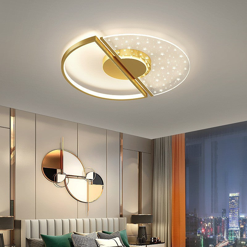 Zeitgenössische nordische runde Eisen-Glas-LED-Halbeinbau-Deckenleuchte für das Schlafzimmer 