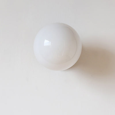 Modern Simplicity Sphere Iron Glass 1-Light Semi-Flush Mount Ceiling Light For Bedroom