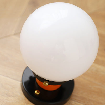 Modern Simplicity Sphere Iron Glass 1-Light Semi-Flush Mount Ceiling Light For Bedroom
