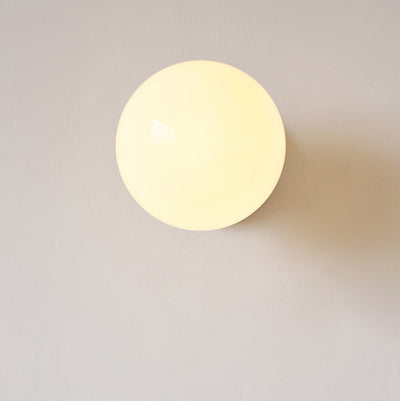 Modern Simplicity Sphere Iron Glass 1-Light Semi-Flush Mount Ceiling Light For Bedroom