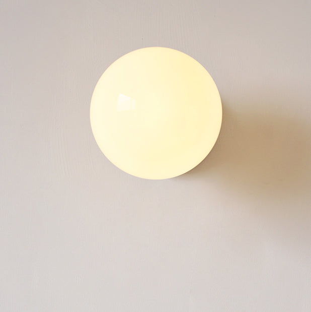 Modern Simplicity Sphere Iron Glass 1-Light Semi-Flush Mount Ceiling Light For Bedroom