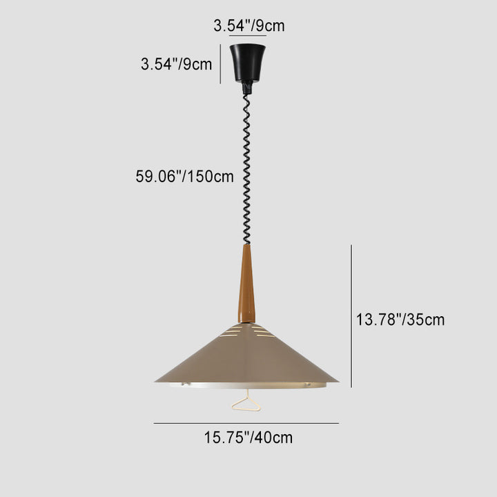 Modern Simplicity Cone Iron 2-Light Pendant Light For Bedroom