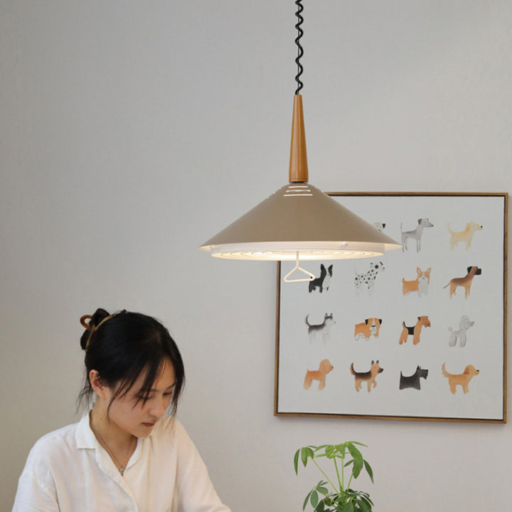 Modern Simplicity Cone Iron 2-Light Pendant Light For Bedroom