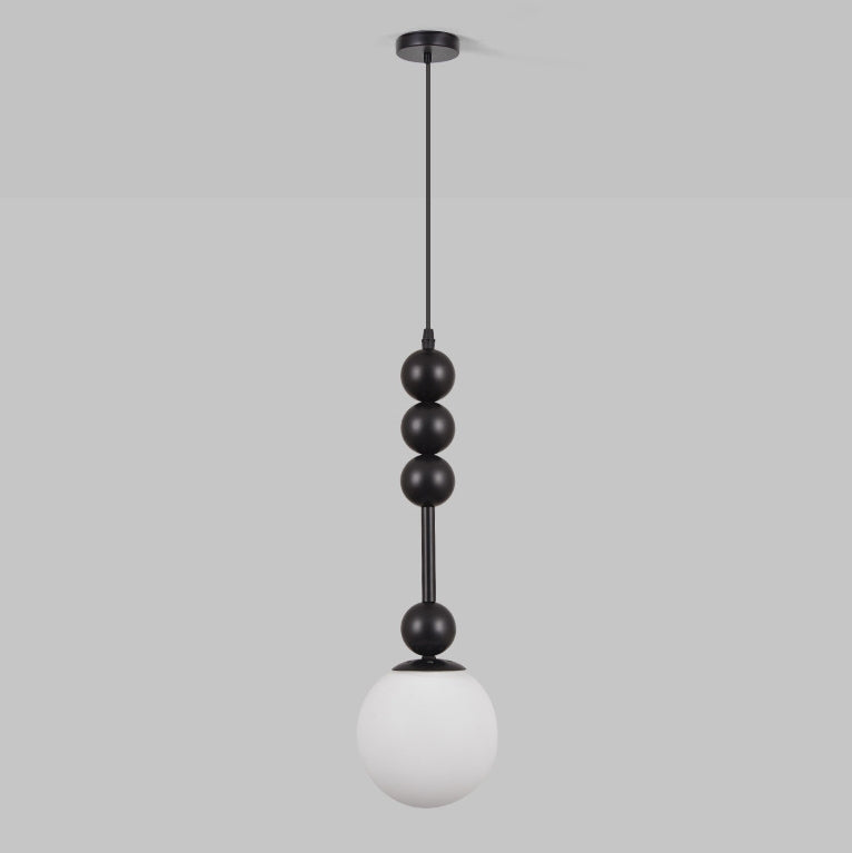 Lustre suspendu à 1 lumière en fer et verre Modo Globe traditionnel français pour chambre 