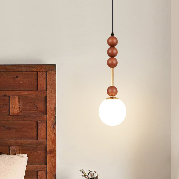 Lustre suspendu à 1 lumière en fer et verre Modo Globe traditionnel français pour chambre 