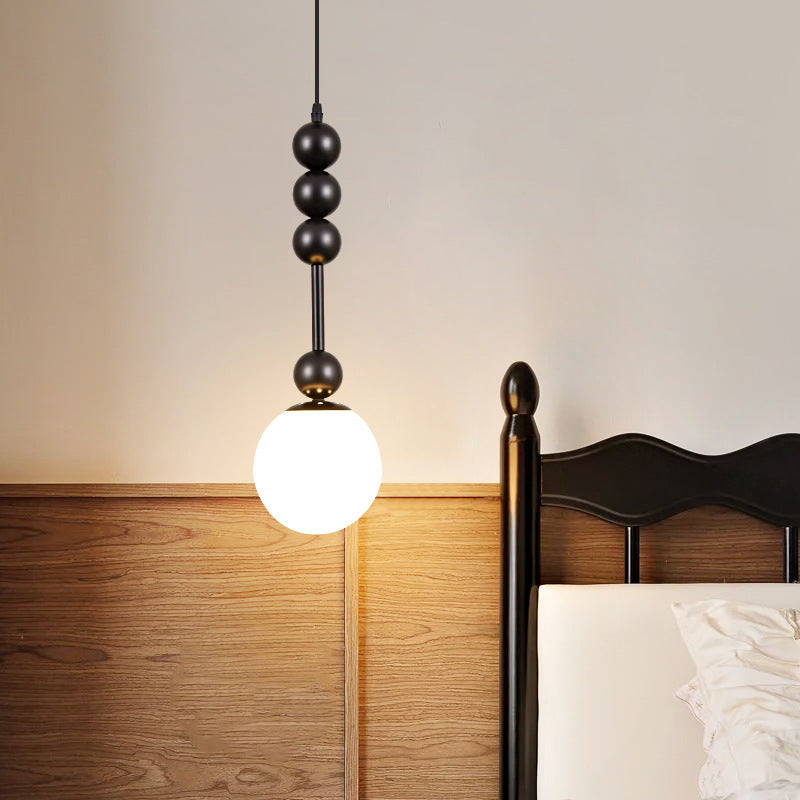 Lustre suspendu à 1 lumière en fer et verre Modo Globe traditionnel français pour chambre 