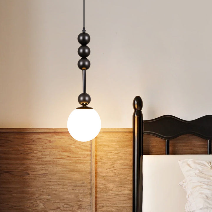 Lustre suspendu à 1 lumière en fer et verre Modo Globe traditionnel français pour chambre 