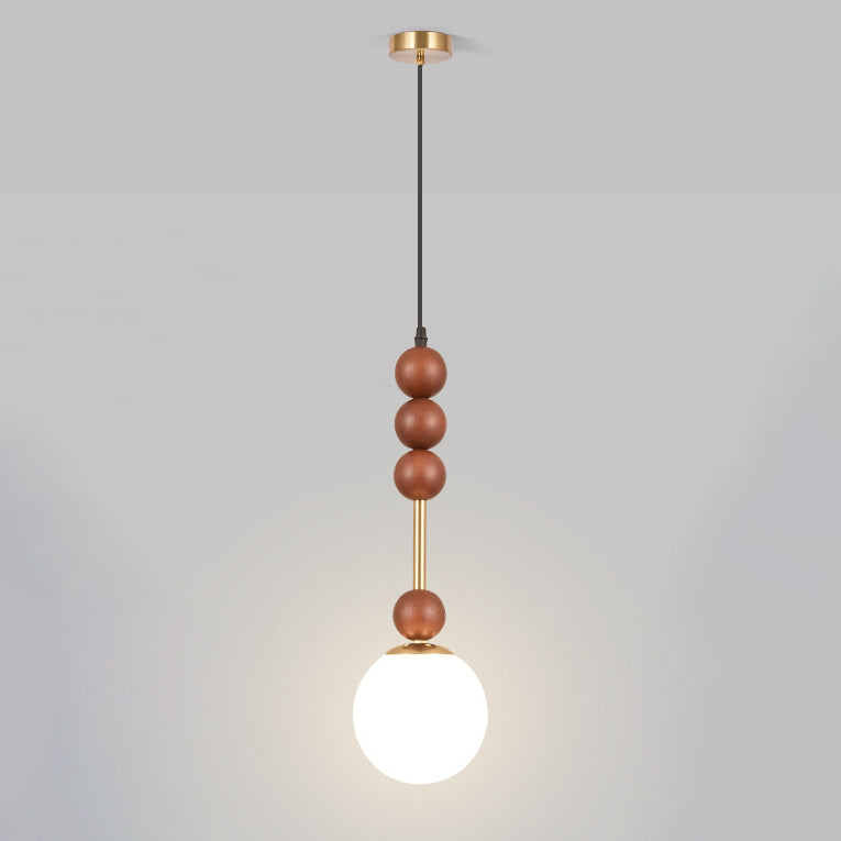Lustre suspendu à 1 lumière en fer et verre Modo Globe traditionnel français pour chambre 