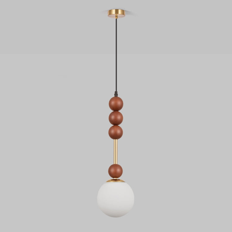 Lustre suspendu à 1 lumière en fer et verre Modo Globe traditionnel français pour chambre 