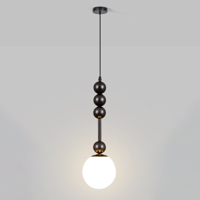 Lustre suspendu à 1 lumière en fer et verre Modo Globe traditionnel français pour chambre 