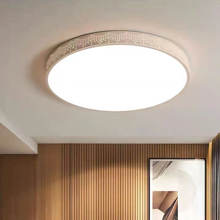 Modern Simplicity Round Iron Acrylic LED Flush Mount Ceiling Light For Bedroom