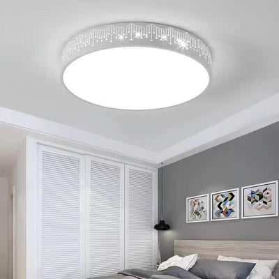 Modern Simplicity Round Iron Acrylic LED Flush Mount Ceiling Light For Bedroom