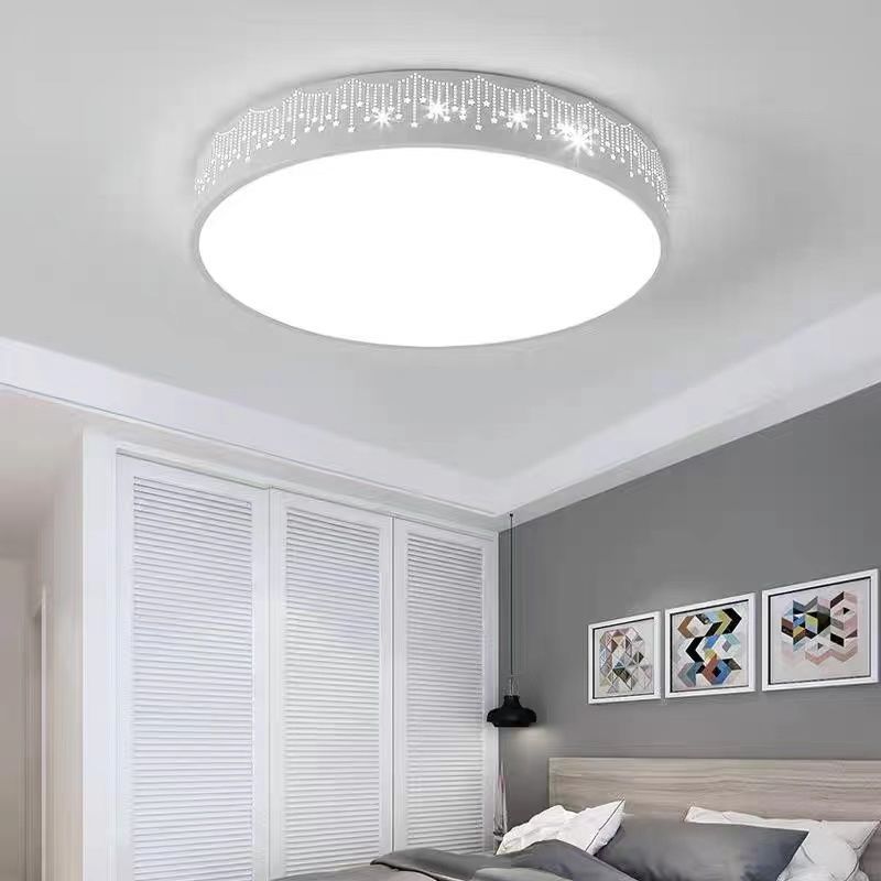 Modern Simplicity Round Iron Acrylic LED Flush Mount Ceiling Light For Bedroom
