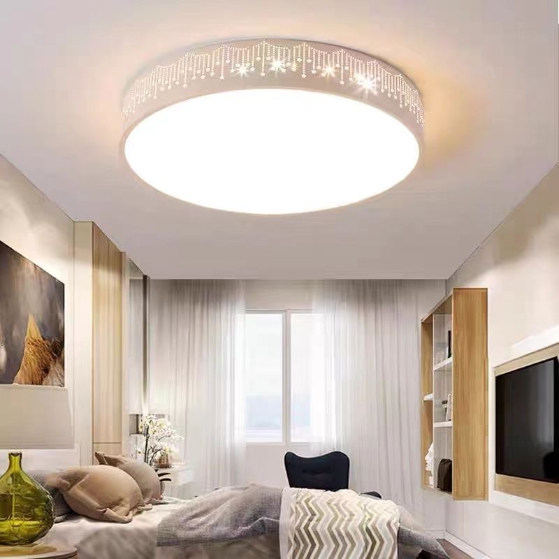 Modern Simplicity Round Iron Acrylic LED Flush Mount Ceiling Light For Bedroom