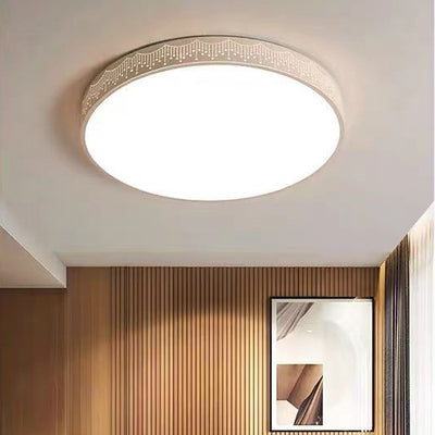 Modern Simplicity Round Iron Acrylic LED Flush Mount Ceiling Light For Bedroom