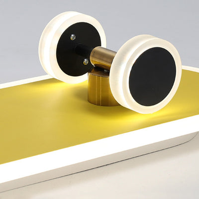 Plafonnier rectangulaire en fer acrylique LED moderne et créatif pour skateboard pour chambre à coucher 