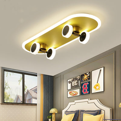 Plafonnier rectangulaire en fer acrylique LED moderne et créatif pour skateboard pour chambre à coucher 