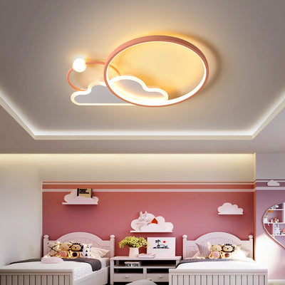 Luz de techo empotrada LED de hierro en círculo contemporáneo Creative Cloud para dormitorio 