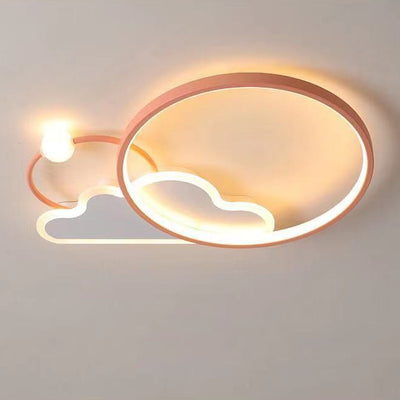 Luz de techo empotrada LED de hierro en círculo contemporáneo Creative Cloud para dormitorio 