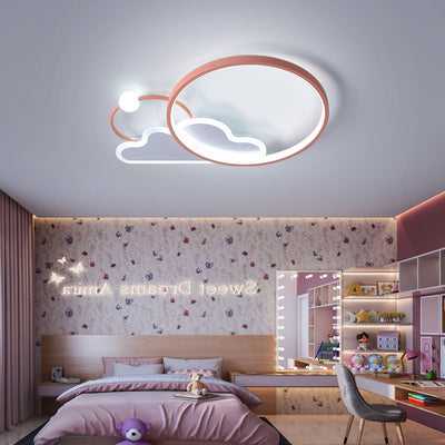 Luz de techo empotrada LED de hierro en círculo contemporáneo Creative Cloud para dormitorio 