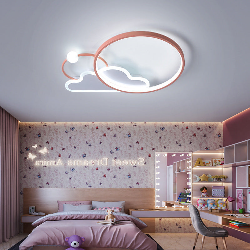 Luz de techo empotrada LED de hierro en círculo contemporáneo Creative Cloud para dormitorio 