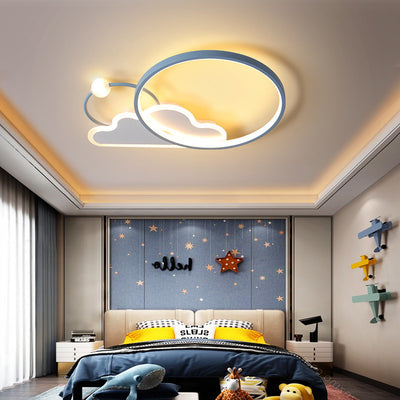 Luz de techo empotrada LED de hierro en círculo contemporáneo Creative Cloud para dormitorio 