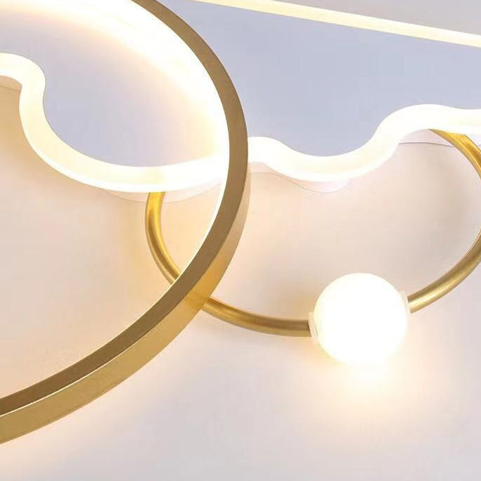 Luz de techo empotrada LED de hierro en círculo contemporáneo Creative Cloud para dormitorio 