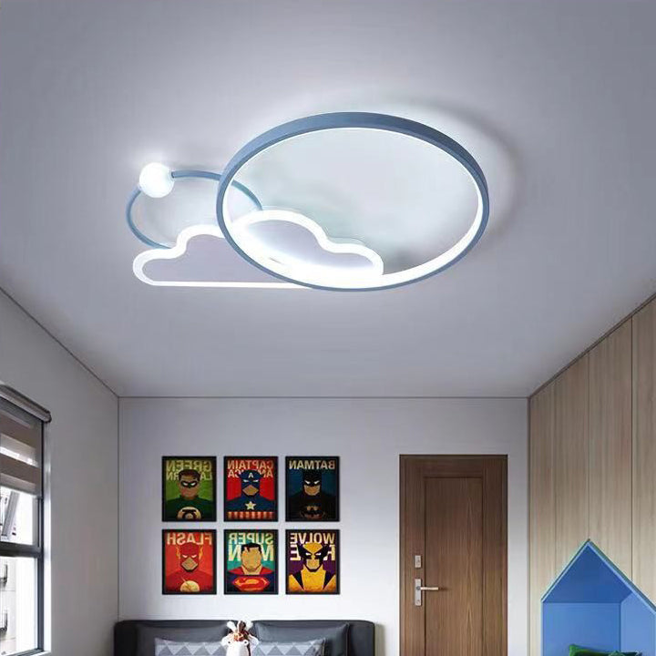 Luz de techo empotrada LED de hierro en círculo contemporáneo Creative Cloud para dormitorio 