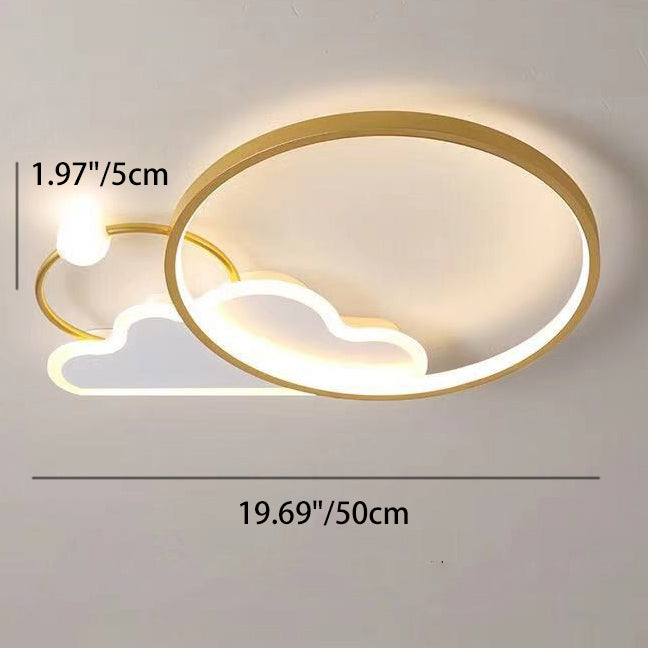 Luz de techo empotrada LED de hierro en círculo contemporáneo Creative Cloud para dormitorio 