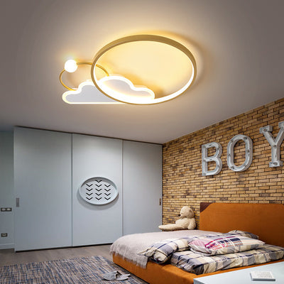 Luz de techo empotrada LED de hierro en círculo contemporáneo Creative Cloud para dormitorio 