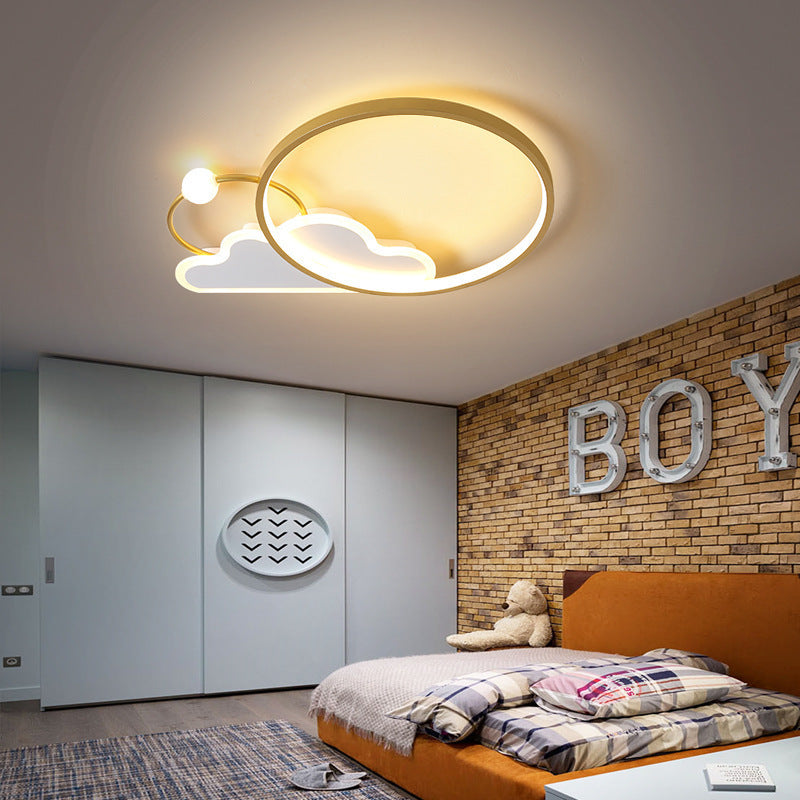 Luz de techo empotrada LED de hierro en círculo contemporáneo Creative Cloud para dormitorio 