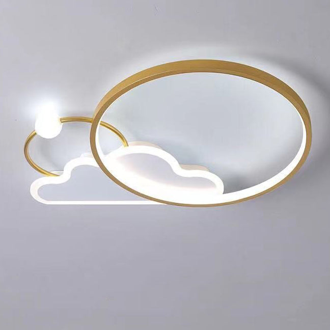 Luz de techo empotrada LED de hierro en círculo contemporáneo Creative Cloud para dormitorio 