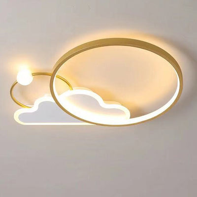 Luz de techo empotrada LED de hierro en círculo contemporáneo Creative Cloud para dormitorio 