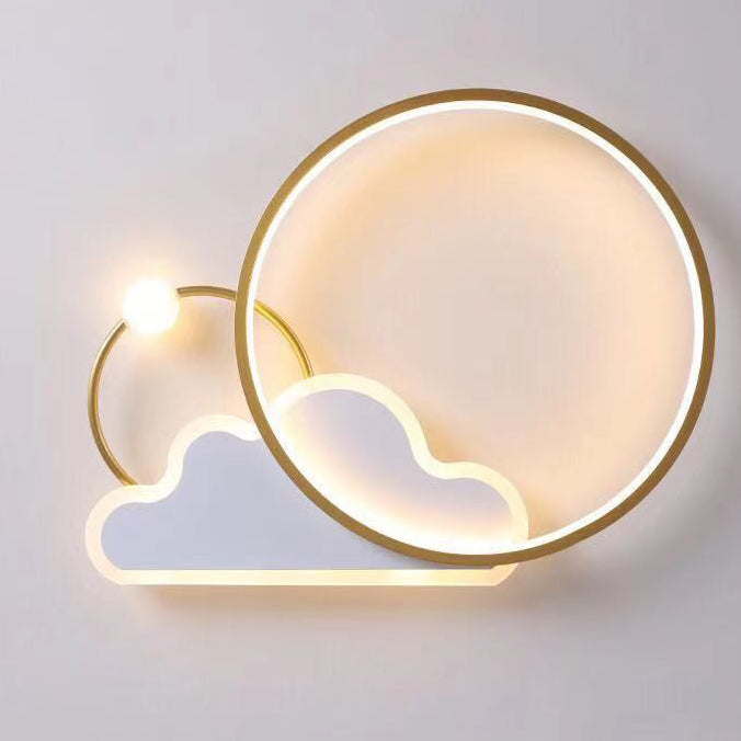 Luz de techo empotrada LED de hierro en círculo contemporáneo Creative Cloud para dormitorio 