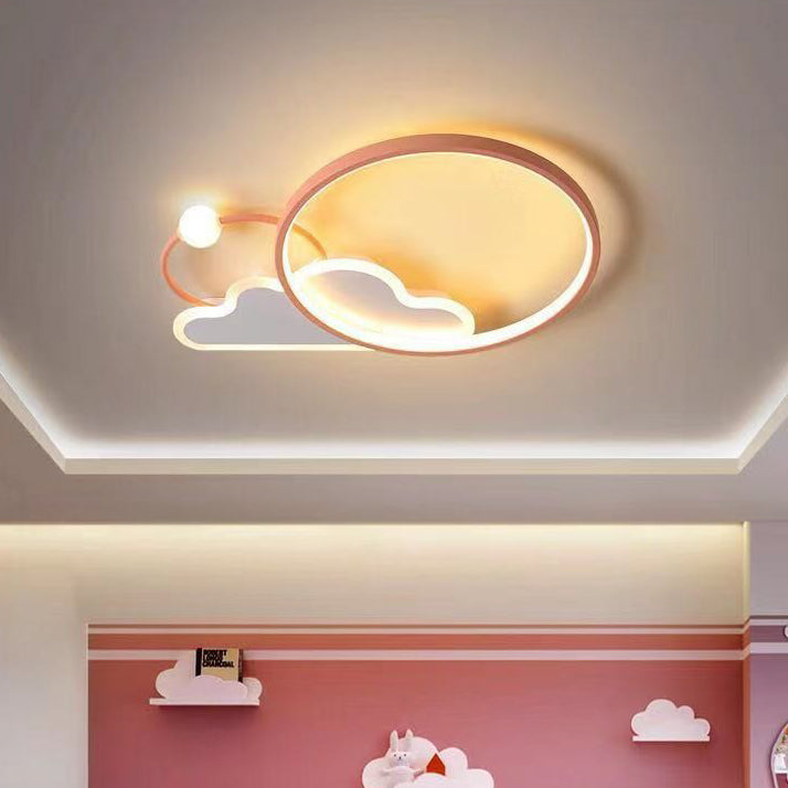 Luz de techo empotrada LED de hierro en círculo contemporáneo Creative Cloud para dormitorio 