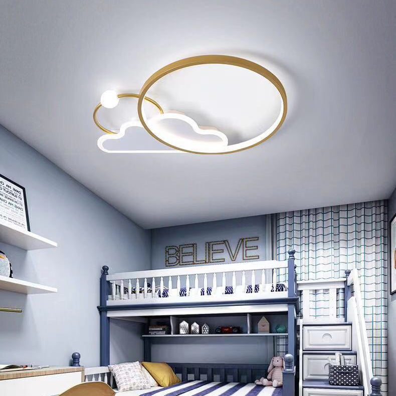 Luz de techo empotrada LED de hierro en círculo contemporáneo Creative Cloud para dormitorio 
