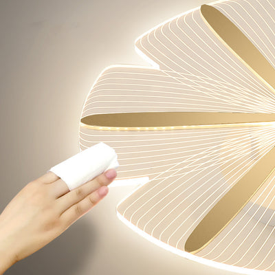 Modern Luxury Flower Iron Acrylic LED Semi-Flush Mount Ceiling Light For Bedroom