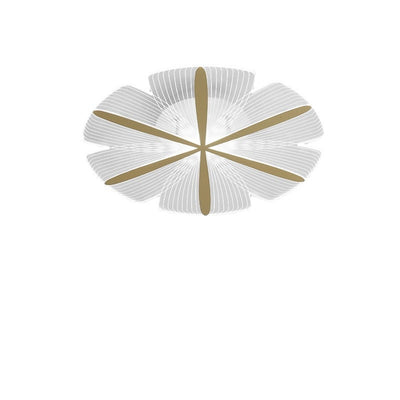 Modern Luxury Flower Iron Acrylic LED Semi-Flush Mount Ceiling Light For Bedroom