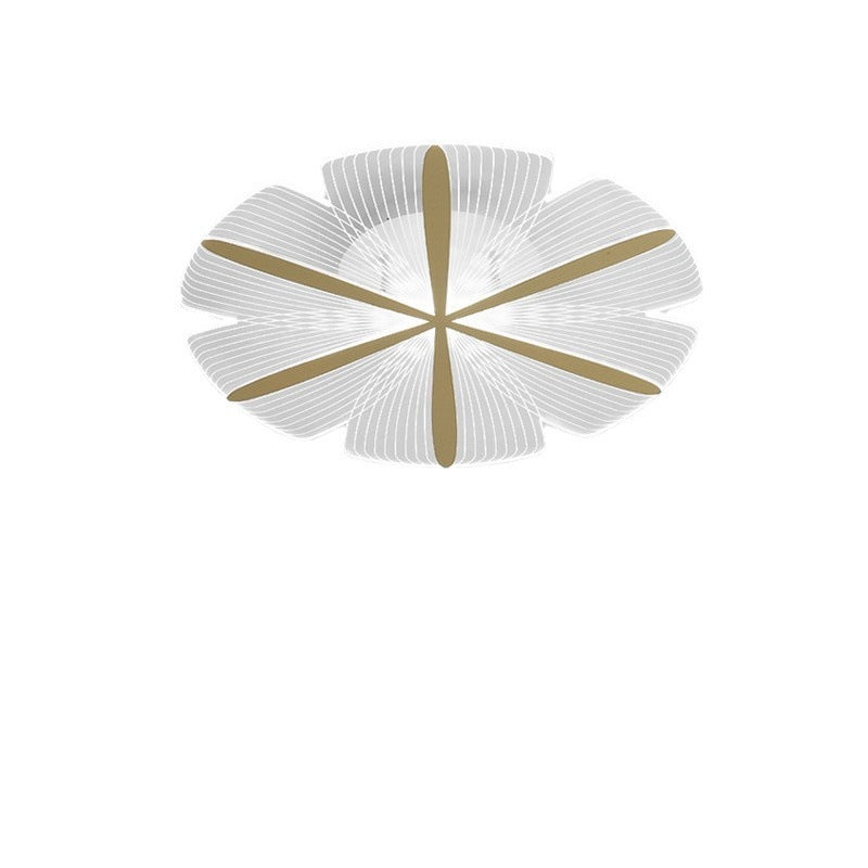 Modern Luxury Flower Iron Acrylic LED Semi-Flush Mount Ceiling Light For Bedroom