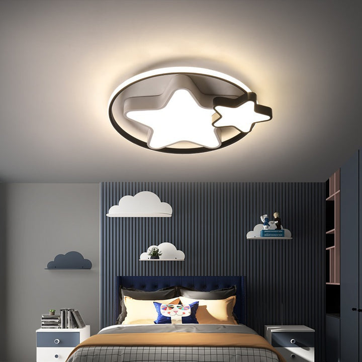 Plafonnier LED en fer étoile de simplicité moderne pour chambre à coucher 