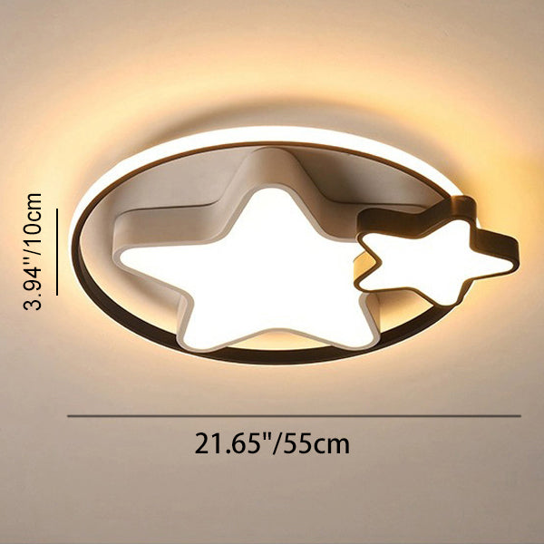 Plafonnier LED en fer étoile de simplicité moderne pour chambre à coucher 