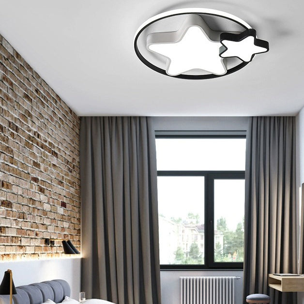 Plafonnier LED en fer étoile de simplicité moderne pour chambre à coucher 