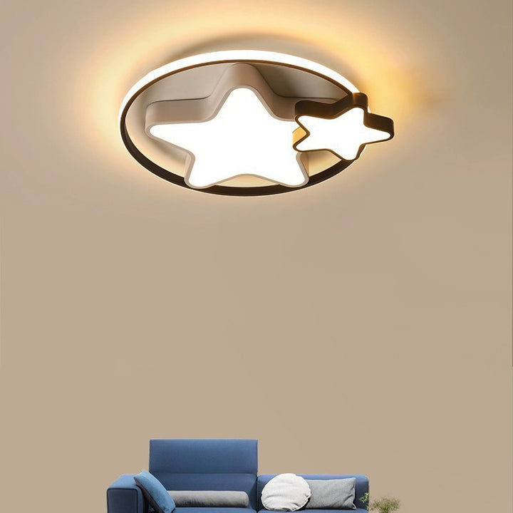 Plafonnier LED en fer étoile de simplicité moderne pour chambre à coucher 
