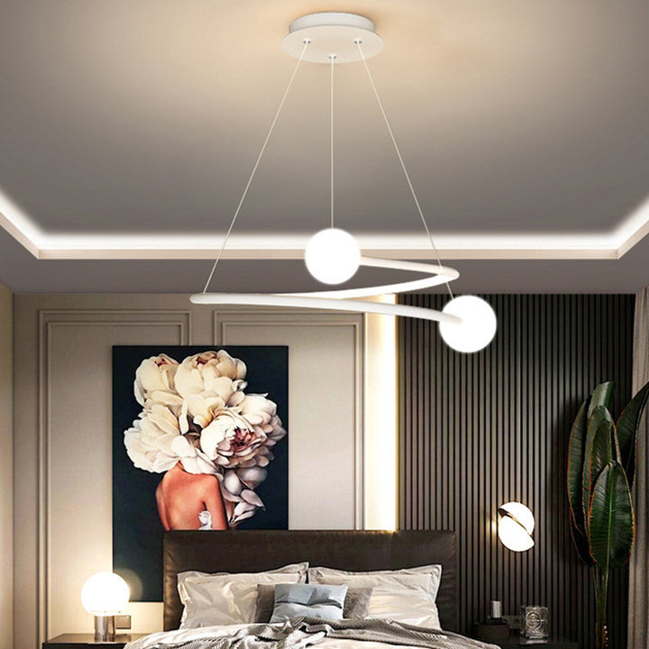 Plafonnier LED en acrylique et fer en forme de cercle de simplicité moderne pour salon 