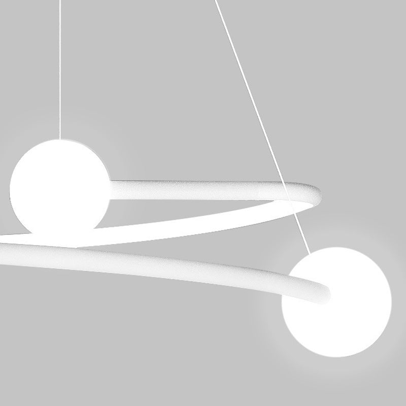 Plafonnier LED en acrylique et fer en forme de cercle de simplicité moderne pour salon 