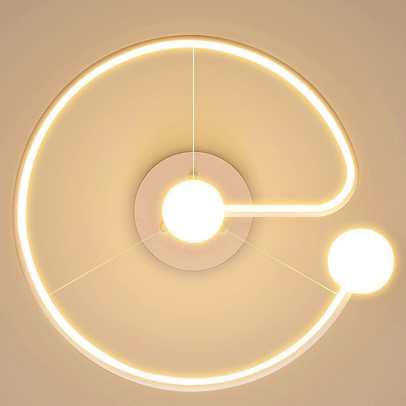 Plafonnier LED en acrylique et fer en forme de cercle de simplicité moderne pour salon 