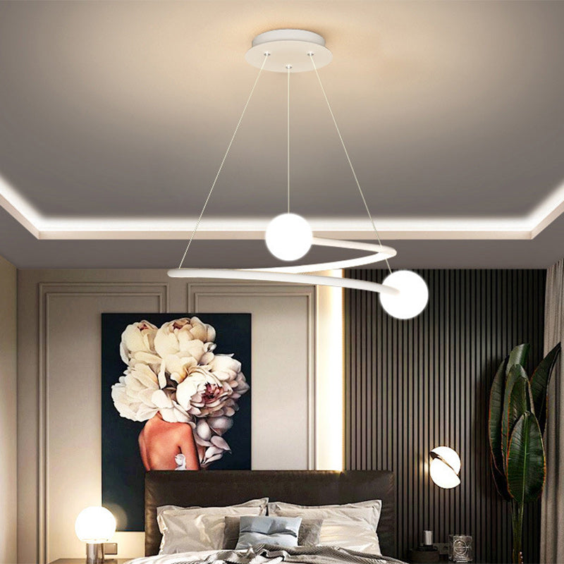 Plafonnier LED en acrylique et fer en forme de cercle de simplicité moderne pour salon 