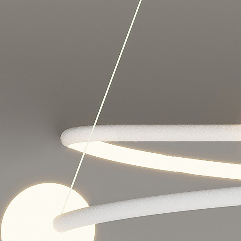 Plafonnier LED en acrylique et fer en forme de cercle de simplicité moderne pour salon 