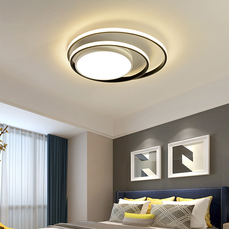 ضوء السقف LED شبه متدفق من الألومنيوم بتصميم دائرة بسيط حديث لغرفة النوم 